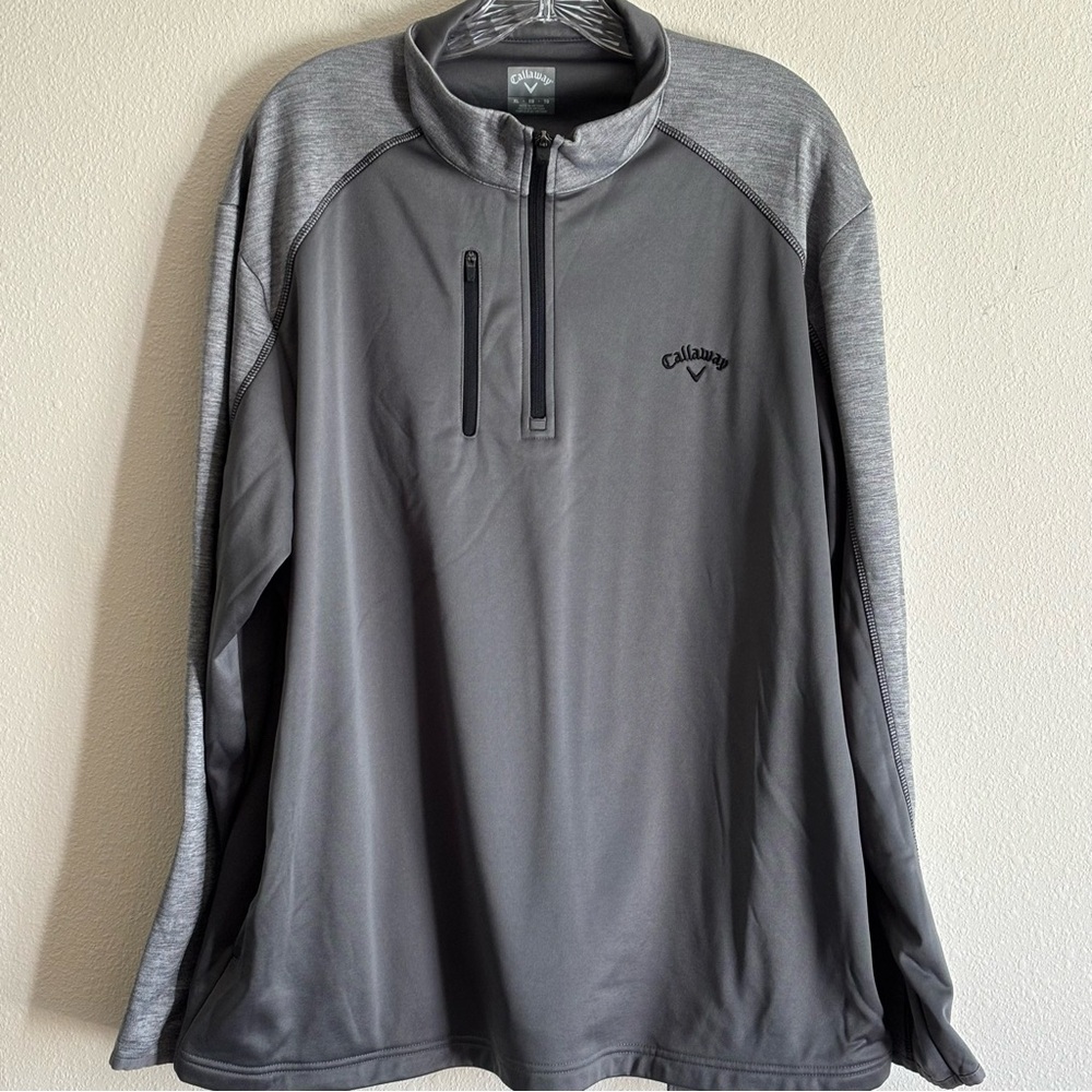 Callaway Men's Charcoal Golf 1/4 Zip Pullover Long Sleeve Size XL